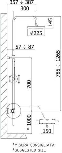 Душевая стойка Paffoni Mini Birillo ZCOL638LIQCR