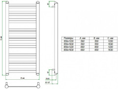 Водяной полотенцесушитель Grota Granito 65х163