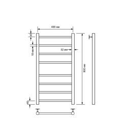 Полотенцесушитель водяной Comfysan Noumi W-8 80/40, черный