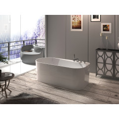 Ванна акриловая AZARIO FANO 1700х800х600 пристенная, в комплекте с сифоном и металлической рамой, правая (FAN17080 R)