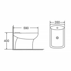 Биде напольное Azario ELANA 35х59х40 санфаянс (AZ-434B)
