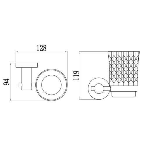 Cтакан стеклянный с настенным держателем Savol S-005658 сатин