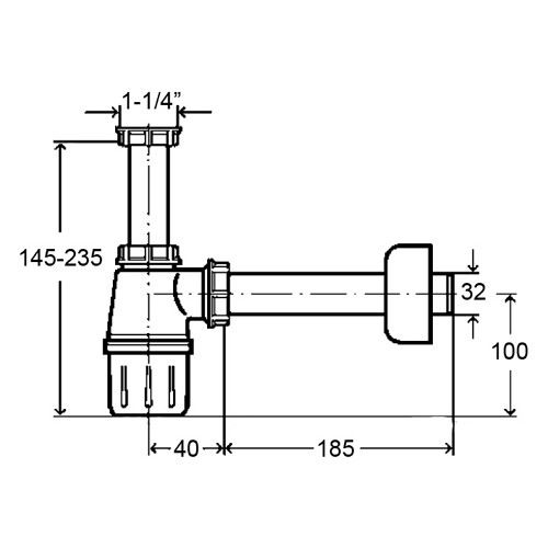 Сифон для раковины Viega с пристенной розеткой D=50 мм, белый (108694)