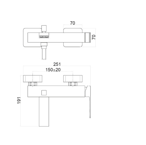 Смеситель на борт ванны Fiore KUBE 100NN8551, черный