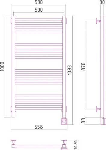 Электрический полотенцесушитель Сунержа Модус 1000х500