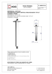 AQG Bold, душевой комплект EС217 на 2 потребителя: с квадратным верхним душем 25х25 см и потолочным кронштейном 35 см, цвет хром