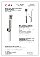 AQG Bold, душевой комплект EС217 на 2 потребителя: с квадратным верхним душем 25х25 см и потолочным кронштейном 35 см, цвет хром