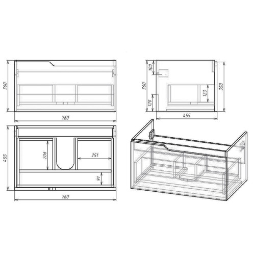 Тумба OWL 1975 Hella 80, белый лак