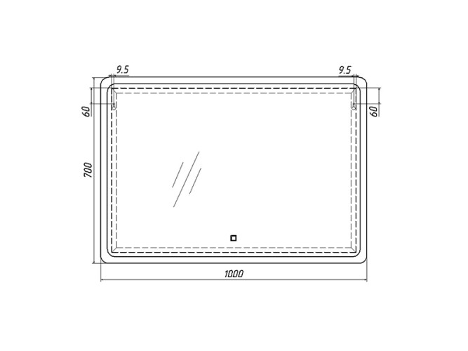 Зеркало Dream 100 alum с подсветкой Sansa