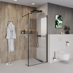 Душевая перегородка Niagara NG-684-12 BLACK (120x195)