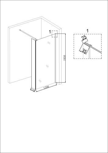 Душевая перегородка Niagara NG-684-12 BLACK (120x195)
