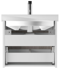 Тумба подвесная под умывальник &quot;Fest 60&quot; Uno Дуб серый с двумя ящиками В2 Домино