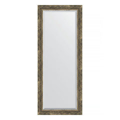 Зеркало настенное с фацетом EVOFORM в багетной раме старое дерево с плетением, 58х143 см, BY 3538