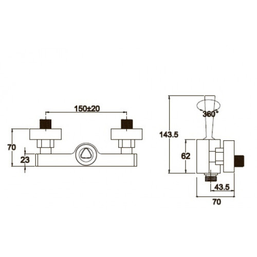 Смеситель для ванны KAISER Vista (65077)