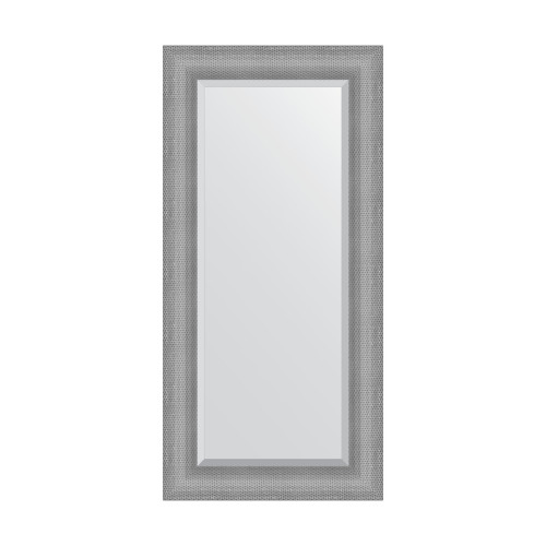Зеркало настенное с фацетом EVOFORM в багетной раме серебряная кольчуга, 57х117 см, BY 3938