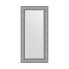 Зеркало настенное с фацетом EVOFORM в багетной раме серебряная кольчуга, 57х117 см, BY 3938