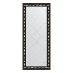 Зеркало настенное с гравировкой EVOFORM в багетной раме чёрный ардеко, 65х154 см, BY 4139