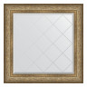 Зеркало настенное с гравировкой EVOFORM в багетной раме виньетка античная бронза, 90х90 см, BY 4339