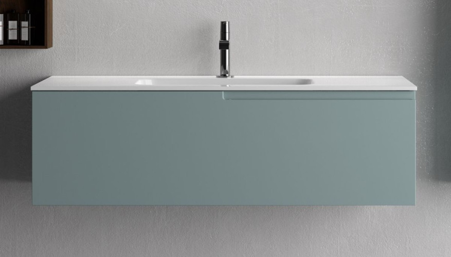 IBC Era, тумба под раковину 120 см центральная, со скрытой ручкой в правой части, цвет шалфей матовый