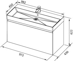 Тумба с раковиной Aquanet Йорк 100 белый
