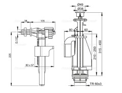 SA08A 1/2&quot; CHROM Выпускной комплект с двойной кнопкой и боковой пластмассовой подводкой