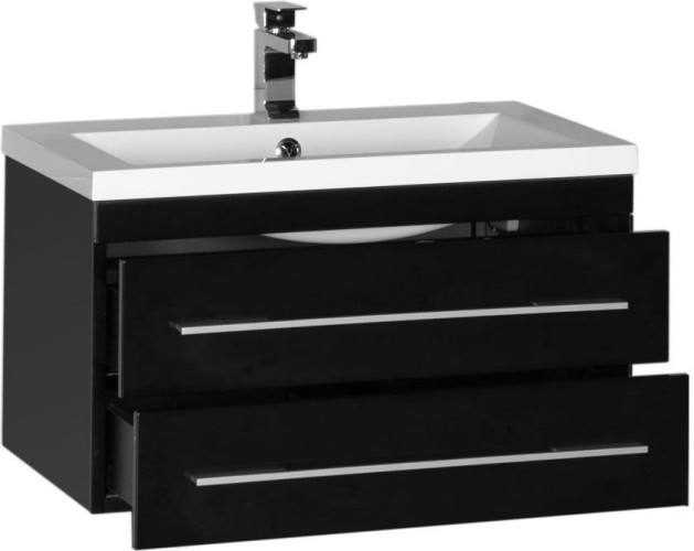 Тумба с раковиной Aquanet Нота 75 черный