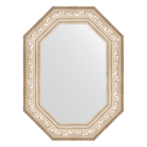 Зеркало настенное Polygon EVOFORM в багетной раме виньетка серебро, 60х80 см, BY 7253