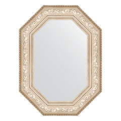 Зеркало настенное Polygon EVOFORM в багетной раме виньетка серебро, 60х80 см, BY 7253