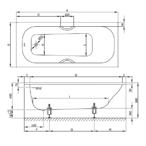Стальная ванна Bette Classic 170х75 3110-000 AR