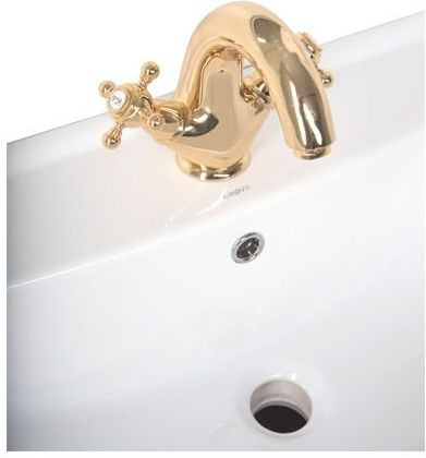 Тумба с раковиной Aquanet Честер 105 белый/золото