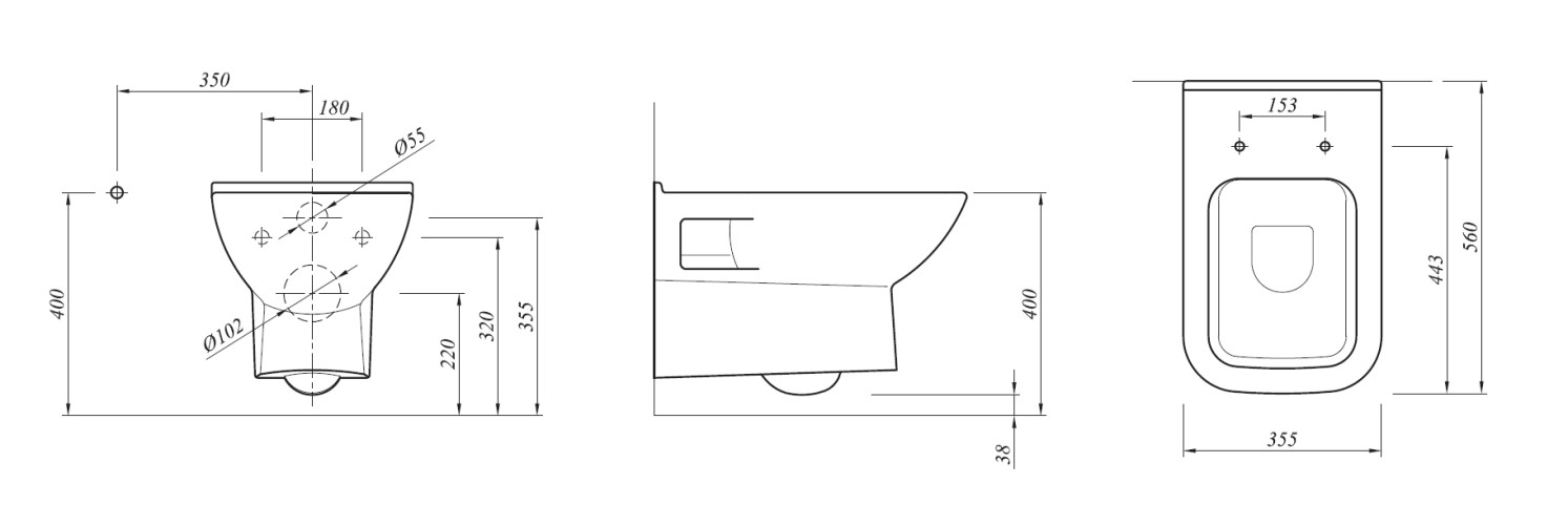 Унитаз подвесной KALE BABEL с сиденьем микролифт 310200100024+310200700005 00040966
