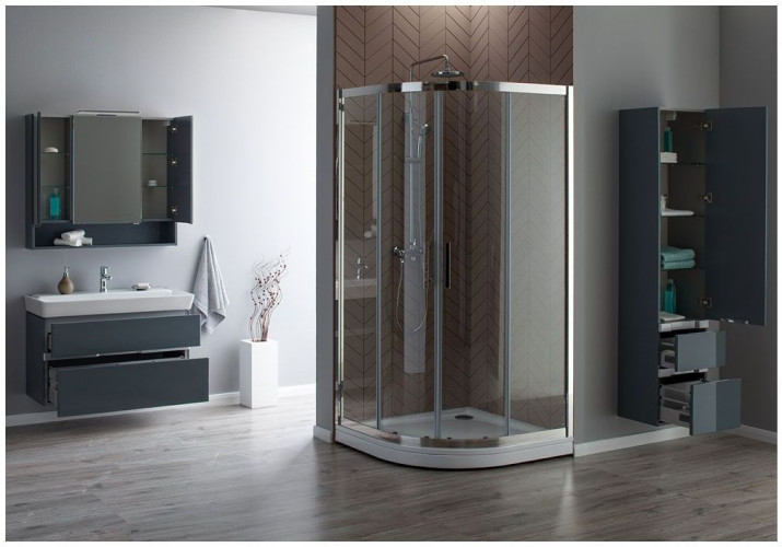 Зеркало-шкаф Aquanet Виго 100 сине-серый