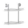 Полка угловая 2-х ярусная 28 cm (матовое стекло; хром) (FBS) LUX 072