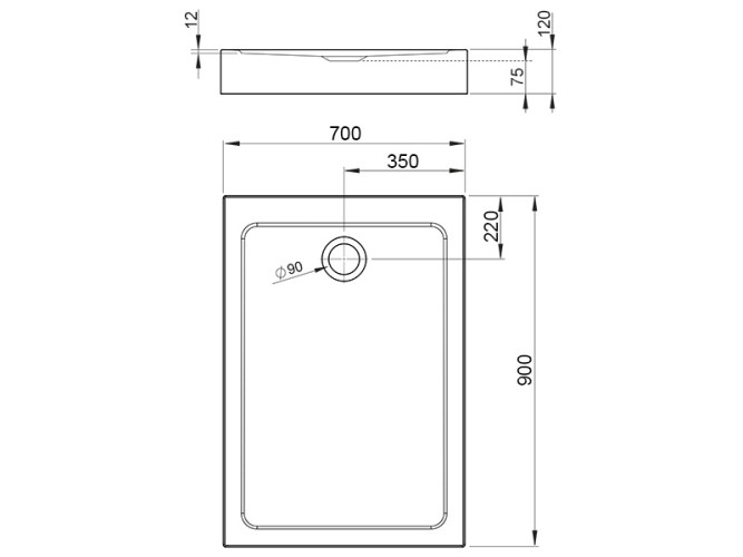 Душевой акриловый поддон RADAWAY DOROS SDRFP9070-05