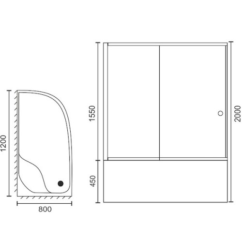 Шторка на ванну Royal Bath RB-L-3001-3 120