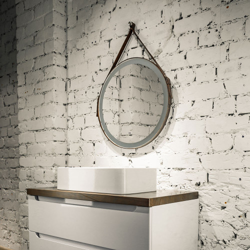 Kapitan light D510 (бесконтактный сенсор, коричневая кожа) зеркало