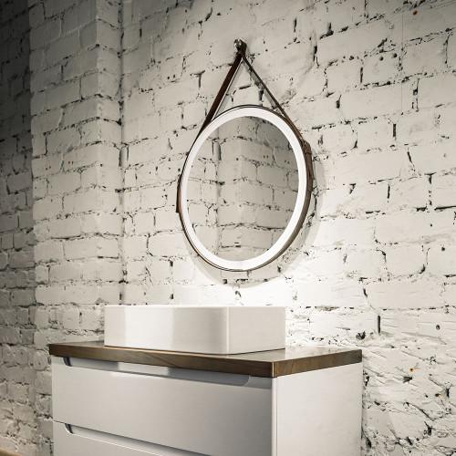 Kapitan light D510 (бесконтактный сенсор, коричневая кожа) зеркало