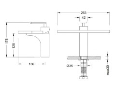 Смеситель для раковины Schein Fan 44204/8011029