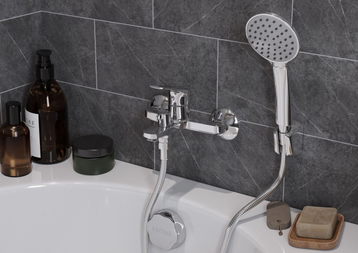 Смеситель Santek Кант для ванны, с аксессуарами, хром (WH5A10002C001)