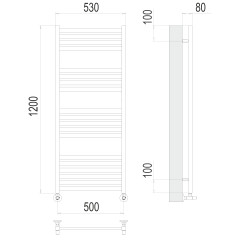 Полотенцесушитель TERMINUS Люкс Тоскана П19 500х1200 NEW