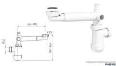 Тумба под раковину AQUATON Мадрид 120 М подвесная, 2 ящика, белая (1A170301MA010)