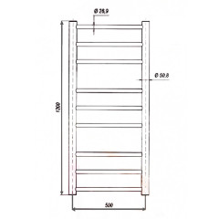 Водяной полотенцесушитель Grota Grosso 550х1200