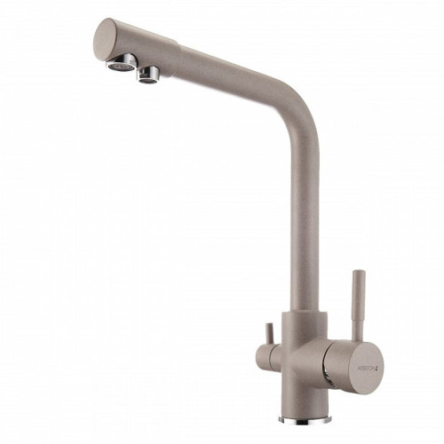 Смеситель для кухни AQUATON РУАН фильтр, серый шелк (1AX004FCXX250)