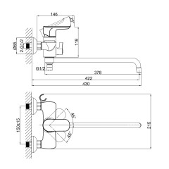 Смеситель для ванны D&amp;K Venice DA1033301, хром