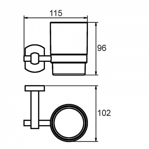 Подстаканник одинарный настенный Milardo Neva, матовое стекло (NEVSMG0M45)
