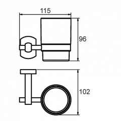 Подстаканник одинарный настенный Milardo Neva, матовое стекло (NEVSMG0M45)