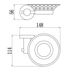 Мыльница стеклянная с настенным держателем Savol S-005659 сатин