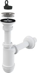 Сифон для раковины Alcadrain 32 мм, с нержавеющей peшeткой 63 мм (A411)