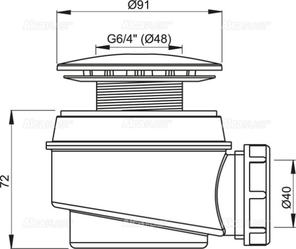Сифон для душевого поддона Alcadrain 60 мм, белый (A47B)