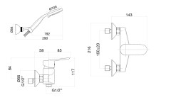Смеситель для душа Fiore KEVON CHIC 81WX6510, хром/белый